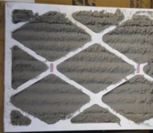 Dirty furnace air filter